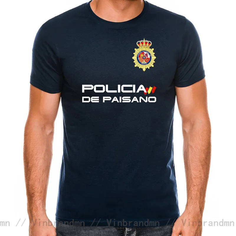 Camiseta Policía De Paisano (Cuerpo Nacional De Policía) T Shirt Men Cotton Short Sleeve O-Neck T-Shirt Casual Men's Tops Tshirt