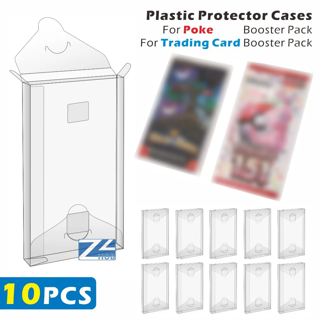 10PCS Plastic Folding Protector Cases 0.4mm Thickne For Trading Card Booster Pack