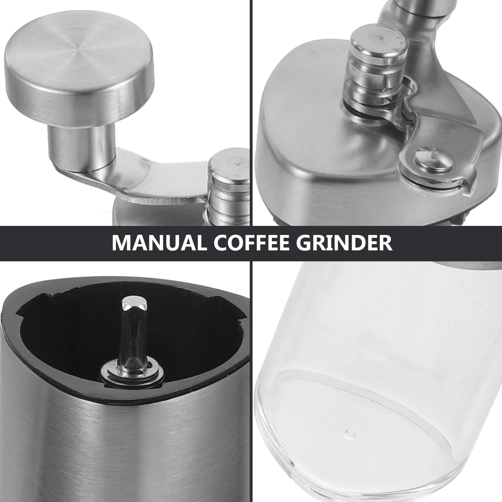 

Manual Coffee Grinder Stainless Steel Hand Operated Portable for Beans Nuts Camping Hiking Travel Home Office Use