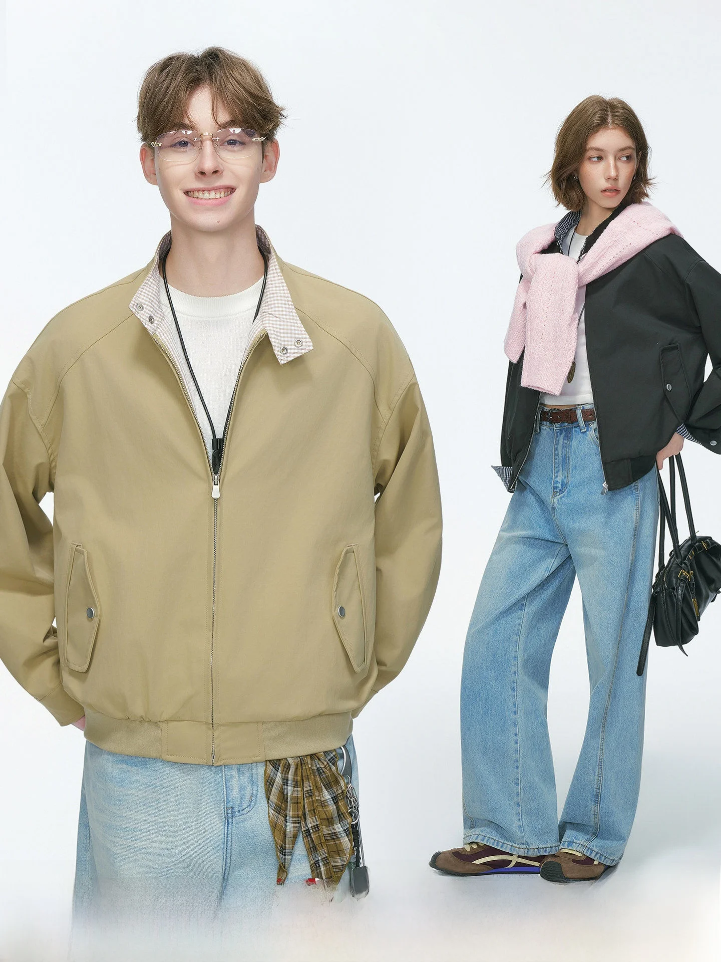 Chaqueta Harrington Estilo Americano Cleanfit para Hombre y Mujer, Chaqueta Corta y Ancha de Primavera/Otoño, Popular entre J...