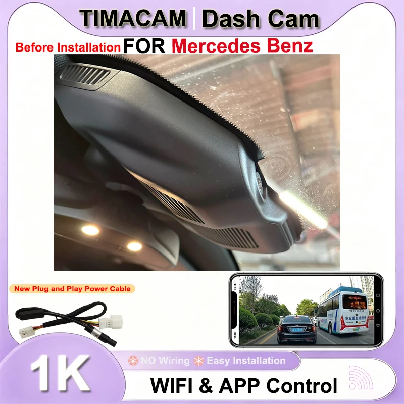 TIMACAM Car DVR 1080P Wifi Plug and Play Video Recorder Dash Cam for Mercedes Benz EQC 400 4Matic 2020 2021 GLC 300 4Matic 2021