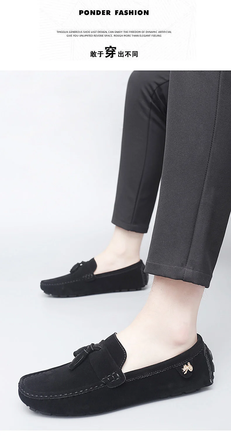 2025 Neue Herren-Quasten-Loafer mit weichen Sohlen, vielseitige Freizeitschuhe im koreanischen Stil, trendige Slip-On-Fahrerschuhe im britischen Stil – Detail 3