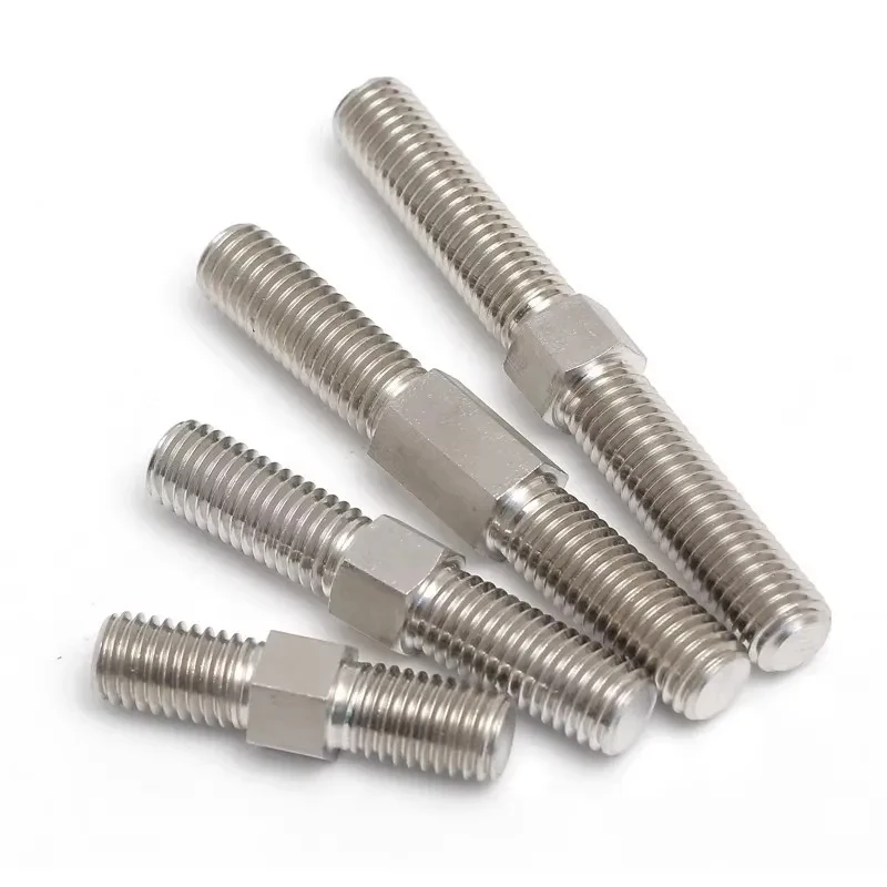 304 Stainless Steel Left Right Thread Double End Threaded Bar Dual Head Stud Bolt M3 M4 M5 M6 M8 M10 M12 M14 M16 Reverse Thread