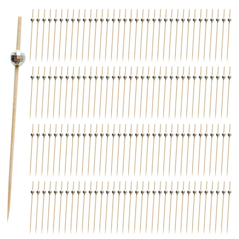 200X palillos de dientes decorativos de bola de discoteca para aperitivos, brochetas de bambú elegantes para aperitivos, bebidas, decoraciones para fiestas disco-A68E