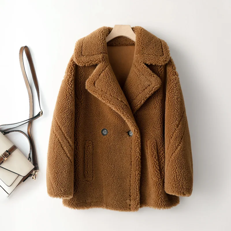 2026 Winter New Granular Sheep Shearing Faux Coat Women's Casual Loose Lamb Integrated Fur Coat Female Warm Outwear