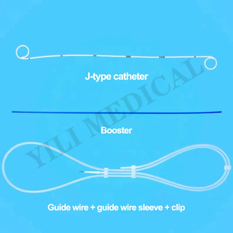 5Fr/6Fr/7Fr 260mm Medical Hydrophilic Coated Double J type Ureteral Stent Set Urological Drainage Tube Stent