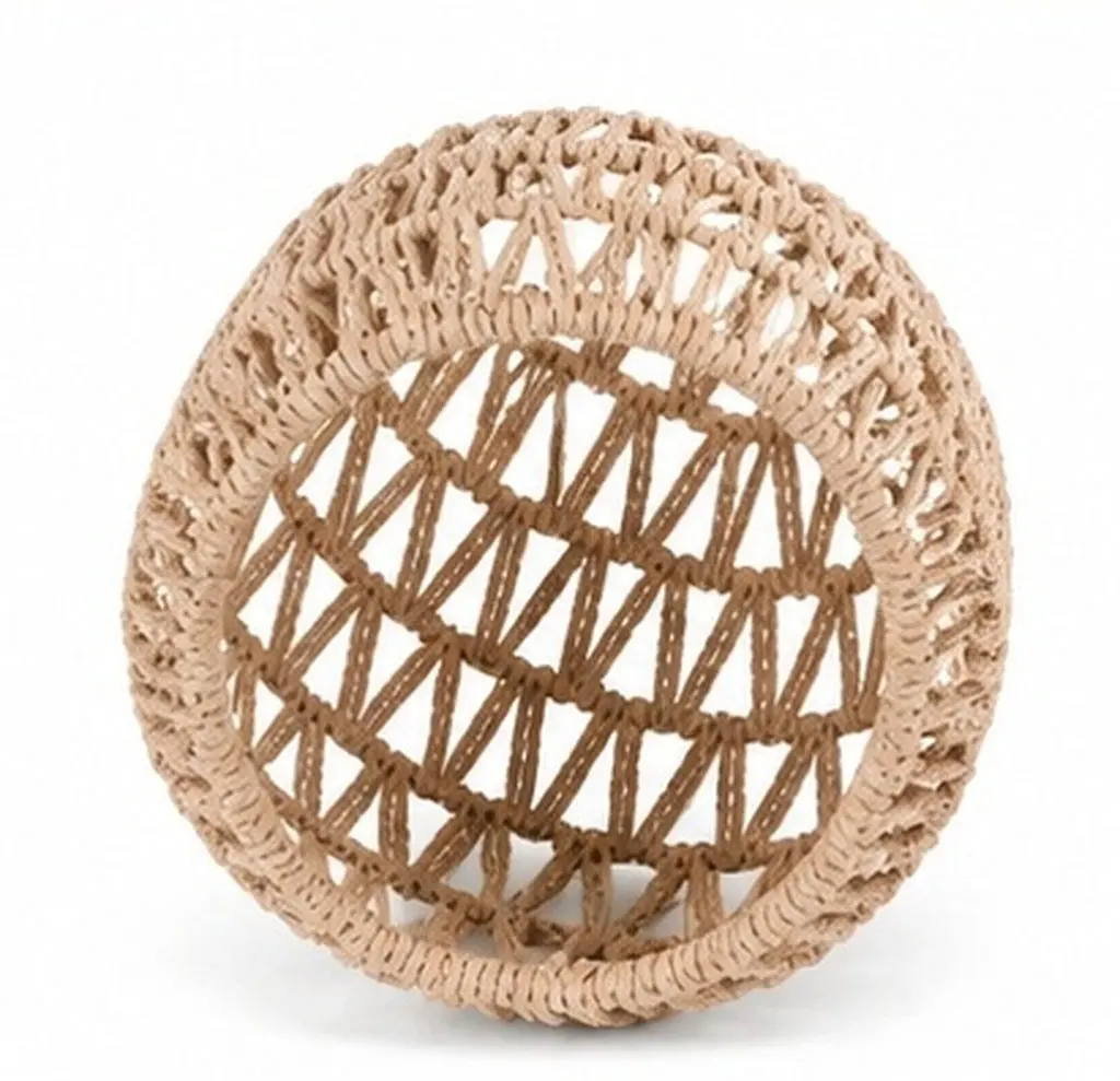 1Pcs Woven Paper Lamp Shade Rattan Style Ceiling Lamp Cover Chandelier Shade Natural Texture Warm Light Decor for Home Hotel