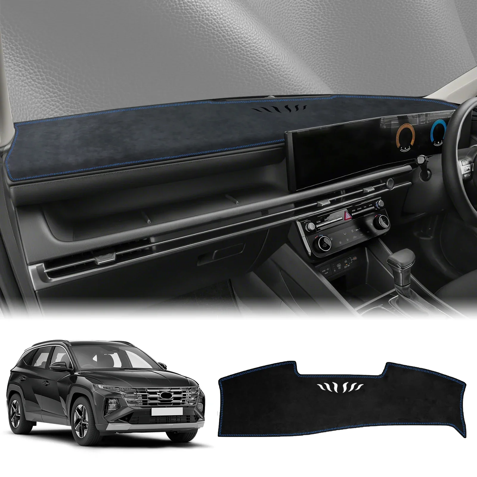 

Для Hyundai Tucson NX4 2025 2026 Hybrid N-Line: Защитный коврик-накладка на приборную панель (Dashmat) от солнца и излучения, аксессуары