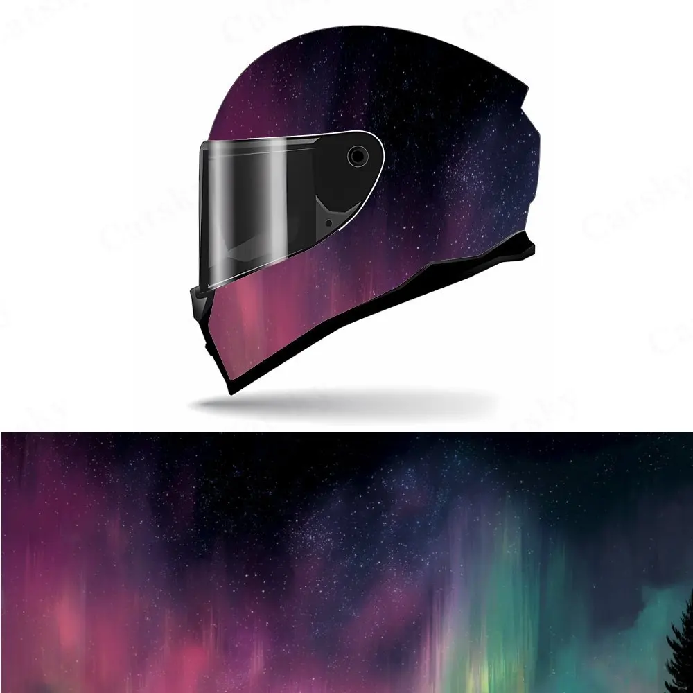 

Enchanting Celestial - aurora Motorcycle Helmet PVC Protective Sticker, Motorcycle Helmet Exterior Decorative Accessory, Waterpr