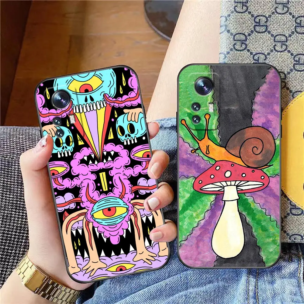 Colourful Psychedelic Trippy Art Phone Case For Xiaomi Mi 13 12 12X 12T 11 11T 10 9 8 Pro Lite Plus Case Funda Coque Shell Capa