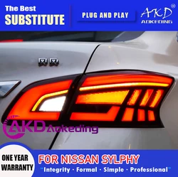AKD Tail Lamp for Nissan Sylphy LED Tail Light 2013-2018 Sentra Rear Fog Brake Turn Signal Automotive Accessories