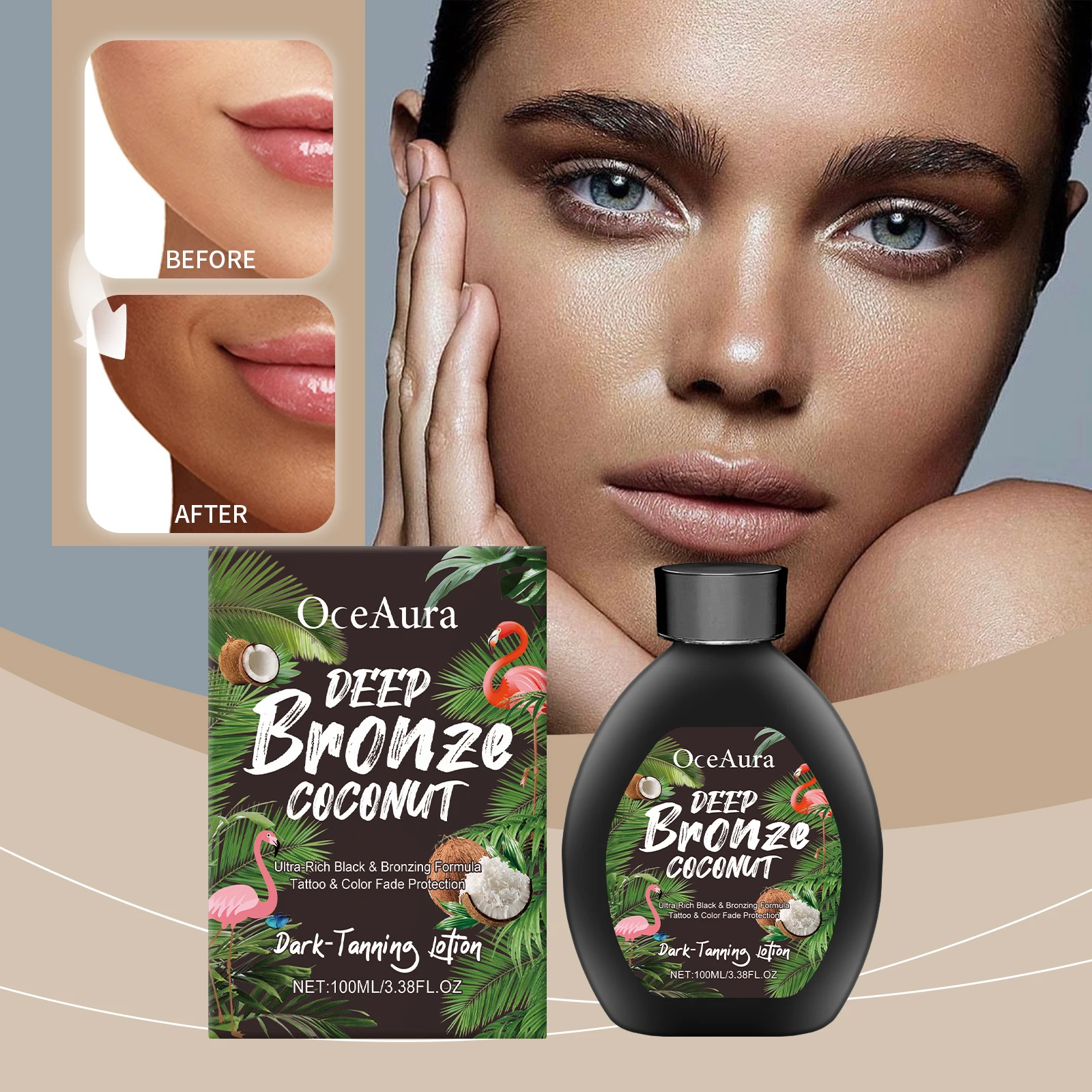 Coconut Tanning Lotion Sunless Tanner Bronzing Enhancer Darkening Booster Hydrate Sexy Golden Brown Sunbeds Self Bronzer Lotion
