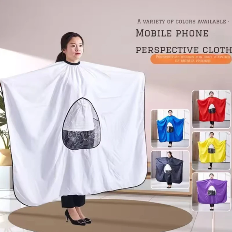 Salon Barber Hairdressing Cape With Transparent Window Haircut Shave Cloak Apron Professional Barber Shop Styling Tool