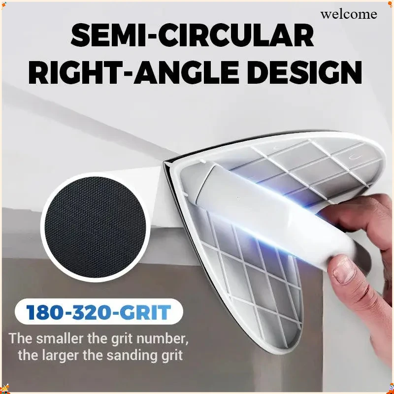 Multifunctional Semi-Circular Angle Sanding Sandpaper Tool Self-adhesive 90 Degree Sanding Tool for Drywall Sanding Paper Holder