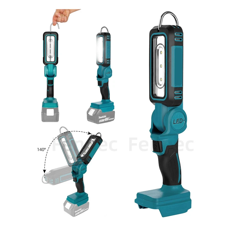 Outdoor Flashlight Portable Floodlight Suitable for Makita Without Battery Multi-function Repair Camping Lighting Tool Light