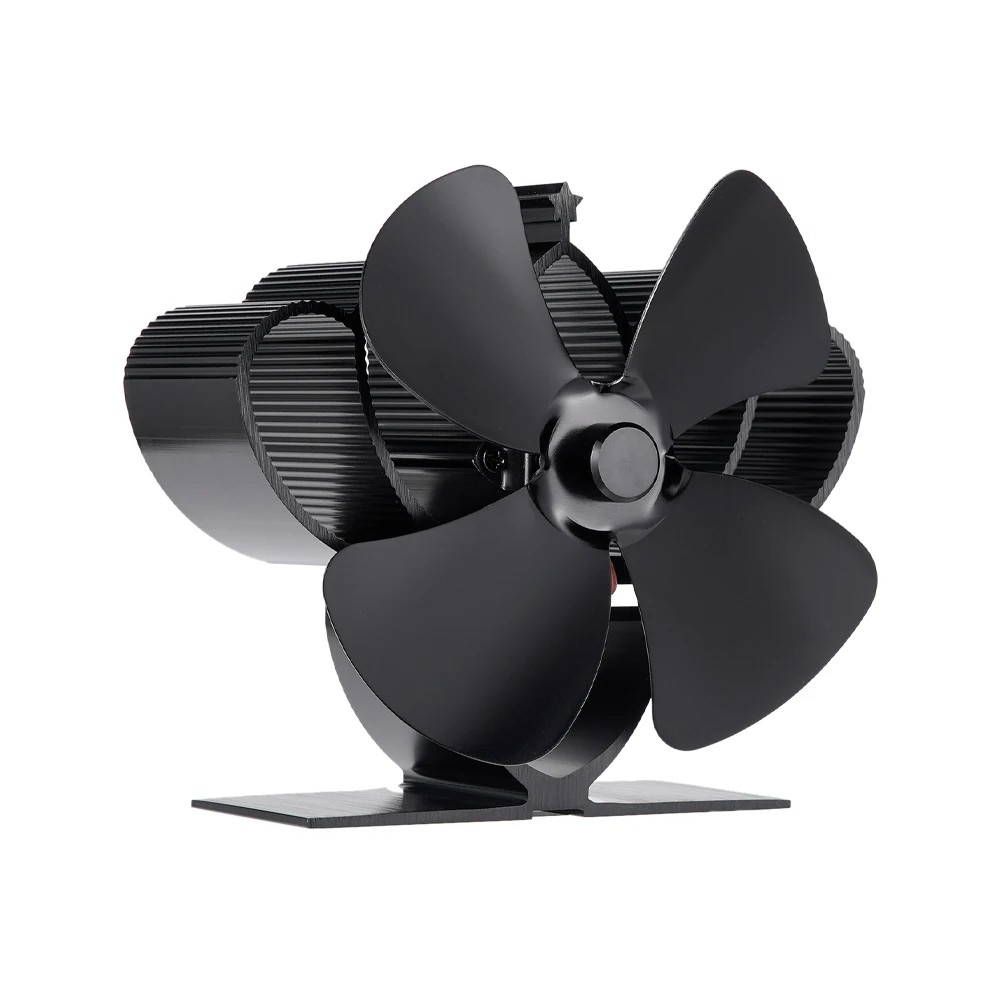 

4 лопасти, мини-камин Fan вентилятор для печи, работающий от тепловой энергии, деревянная горелка, экологичный тихий обогреватель, зимнее домашнее теплое эффективное распределение тепла