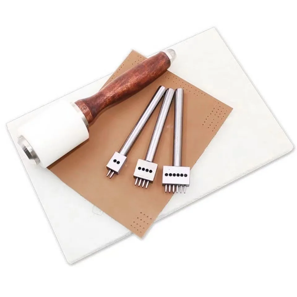 4mm5mm6mm Spacing Leather Punch Tool 2/4/6 Prong Hole Puncher Stitching Leathercraft Chisel For Leather Working Handmake Tools