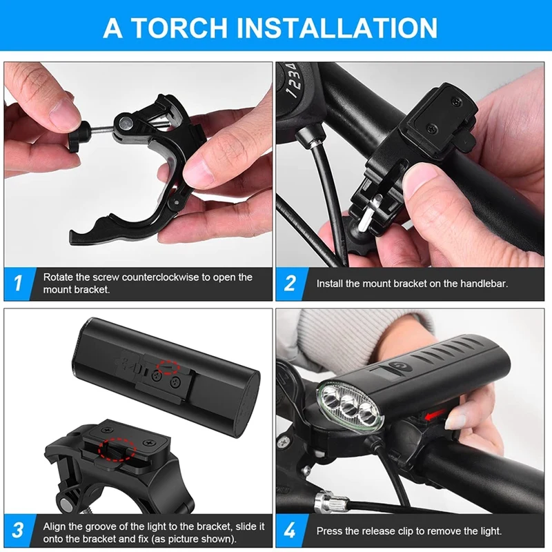 Bike Light Mount Bracket - Upgrade Nylon Material Bicycle Lights Bracket Holder Fit For 0.86-1.39 Inch Bike Handlebars