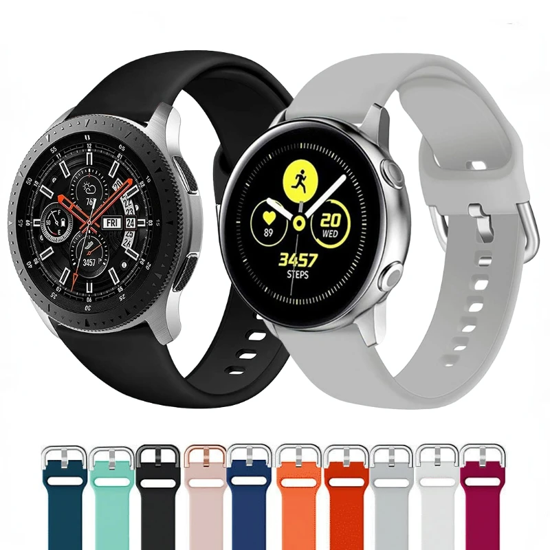 

Ремешок силиконовый для Samsung Galaxy Watch band 42 мм 46 мм/Active 2/Huawei watch GT2, спортивный браслет для Amazfit GTR band, 20 мм 22 мм