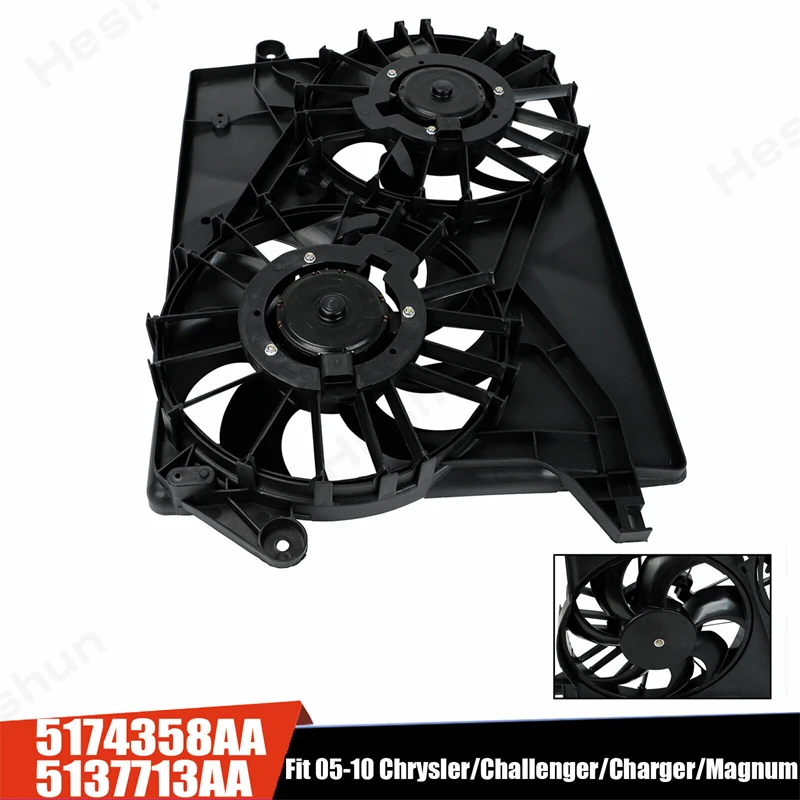 

NEW Radiator Engine Cooling Fan Assembly For Chrysler 300 300C Dodge Challenger Charger Magnum 2004 - 2010 5174358AA 5137713AA