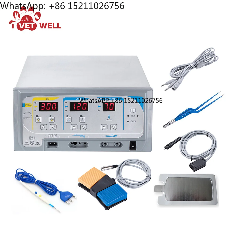 Veterinary Electrosurgical Unit Monopolar/Bipolar/Ligasure Functions Stainless Steel Construction for Safe Diathermy Procedures