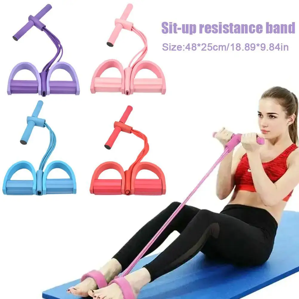 Fitness Gum 4 Tube Resistance Bands Latex Pedal Exerciser Sit-up Pull Rope Expander Elastic Bands Yoga equipment Pilates Workout