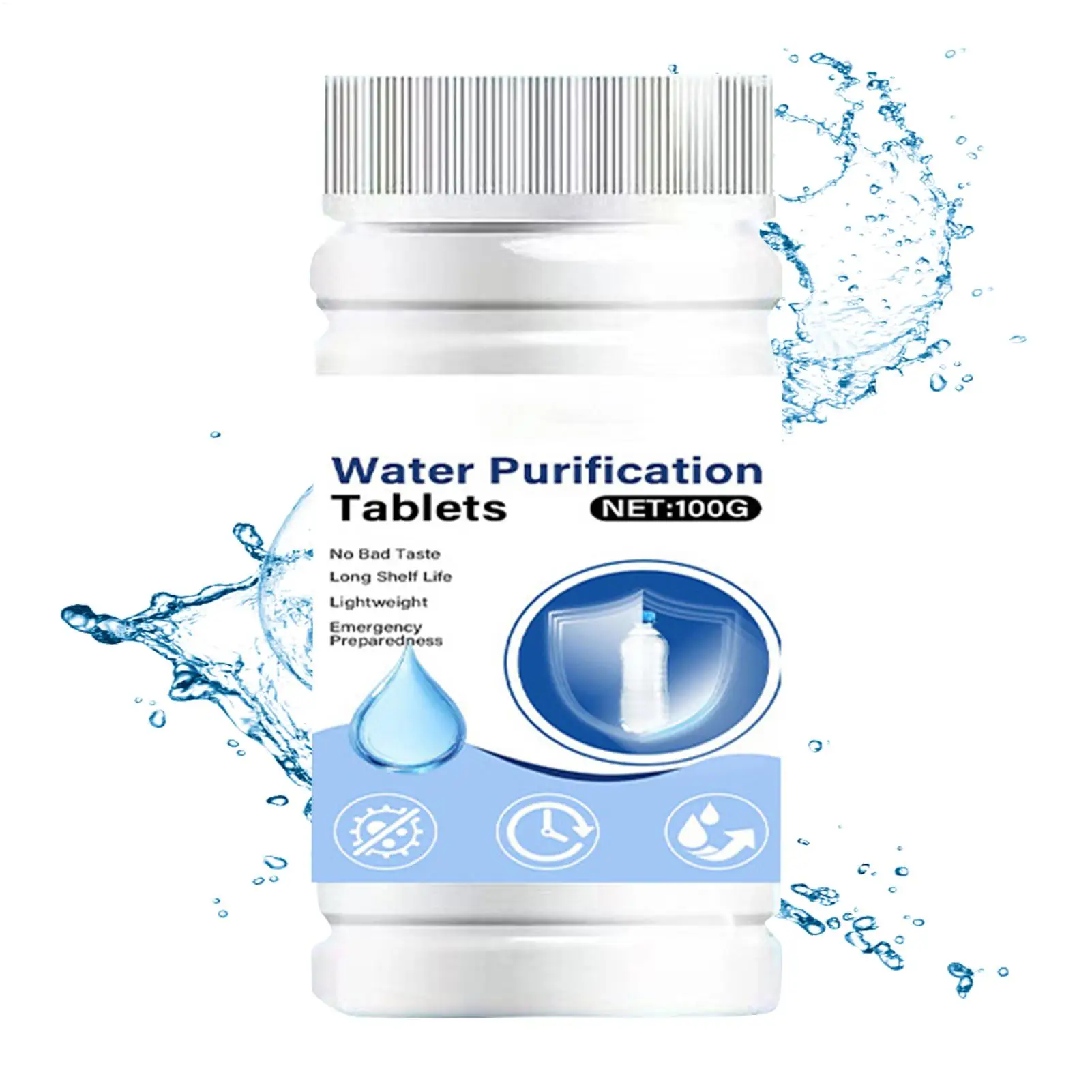 Potable Water Purification Tablets Safe Odorless Portable Effective Camping Hiking Water Filter Tablets for Backpacking Hunting