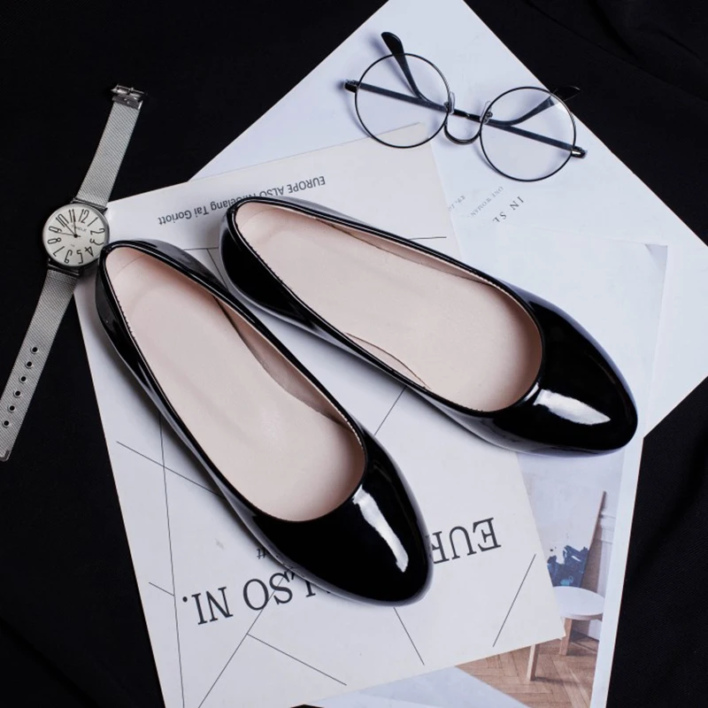 Kolnoo New Style Hot Sale Women's Flats Shoes Patent Leather Ballets Four-colors Large Size 35-47 Evening Daily Fashion Shoes