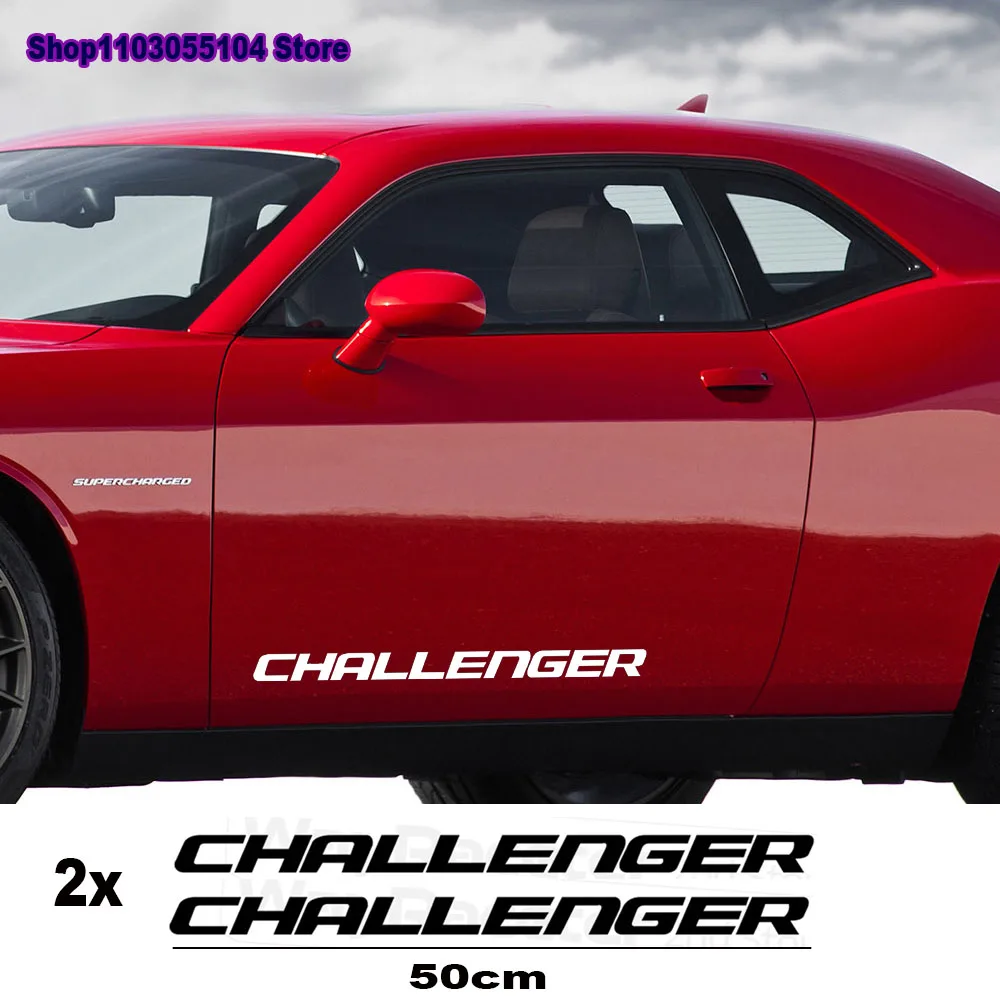 2Pcs Car door Sticker Vinyl Decal For Dodge Challenger SXT SRT HELLCAT Demon Accessories