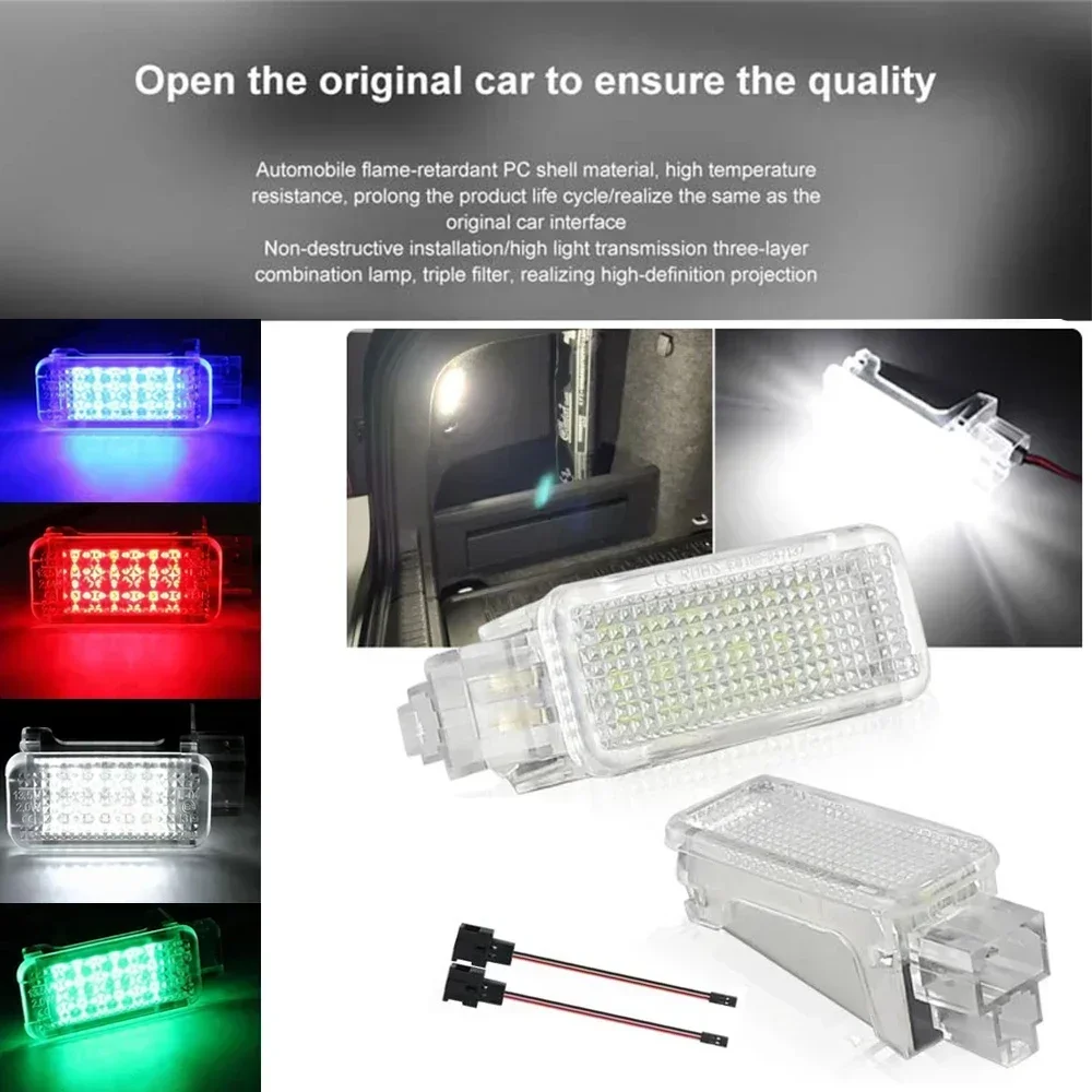

2pcs Led Door Courtesy Interior Footwell Glove Box Trunk Luggage Lights For Skoda Fabia Octavia Roomster Superb Rapid Kodiaq