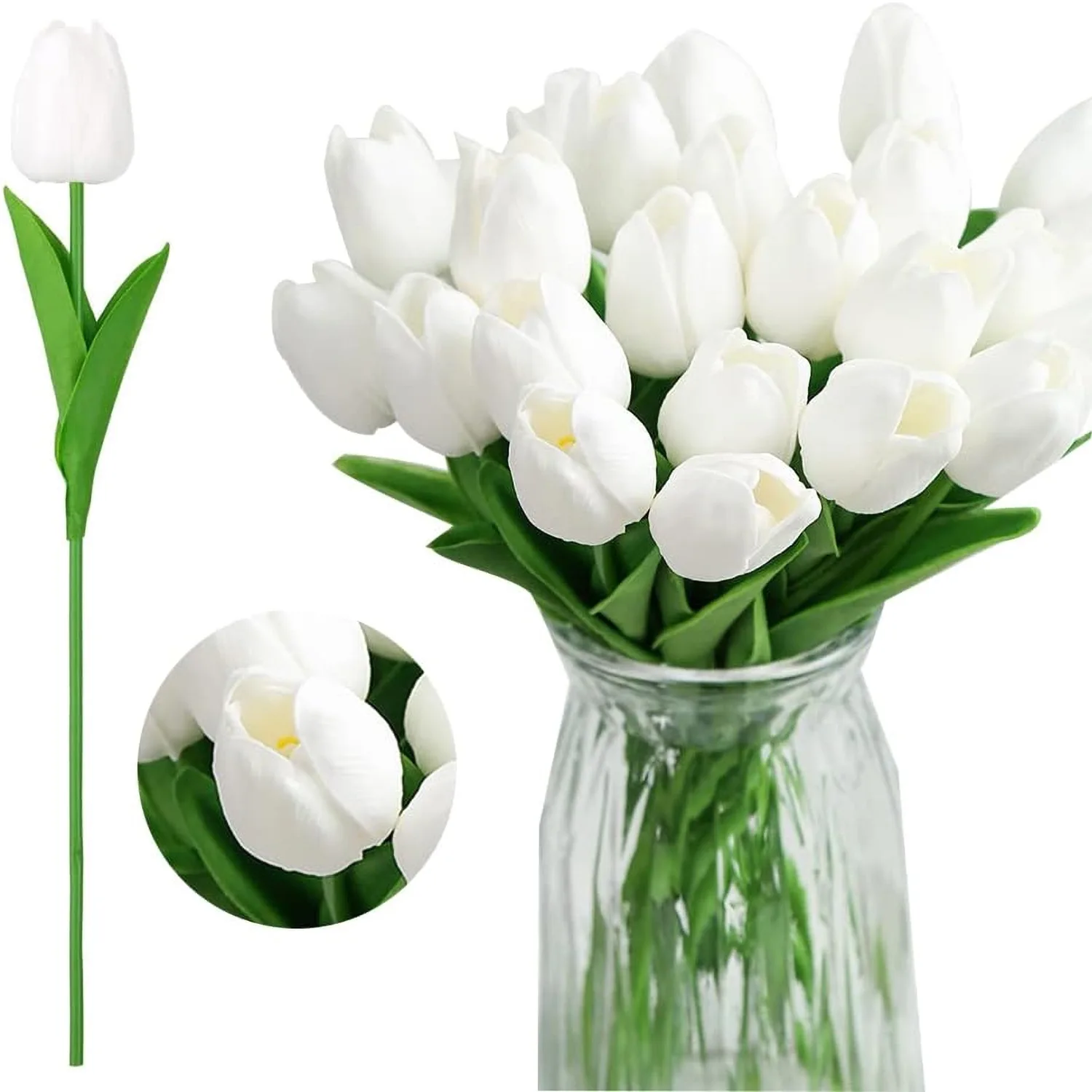 10pcs Multicolor Artificial Tulips Flowers Fake Faux PU Tulip Bouquet Real Touch Flower Arrangement for Home Decoration