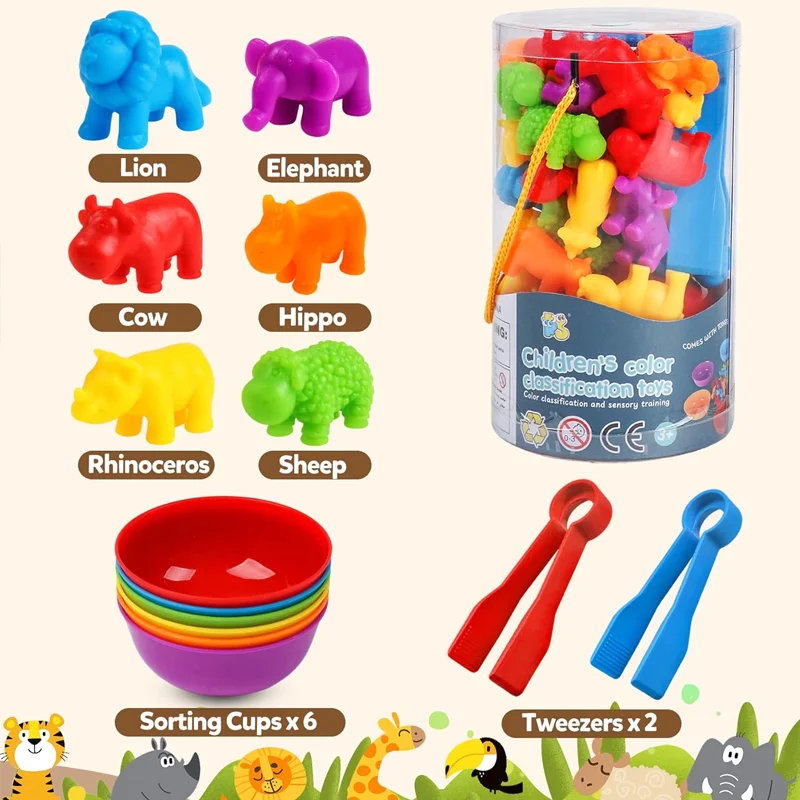 New Rainbow Counting Animal Traffic Car Early Education Toy Animal Cognition Montessori Math Teaching Assisted Kindergarten Game