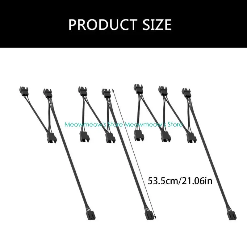 W91A Lunghezza flessibile 4pin PWM Connettori Filo estensione per PC Slitt da ventola raffreddamento