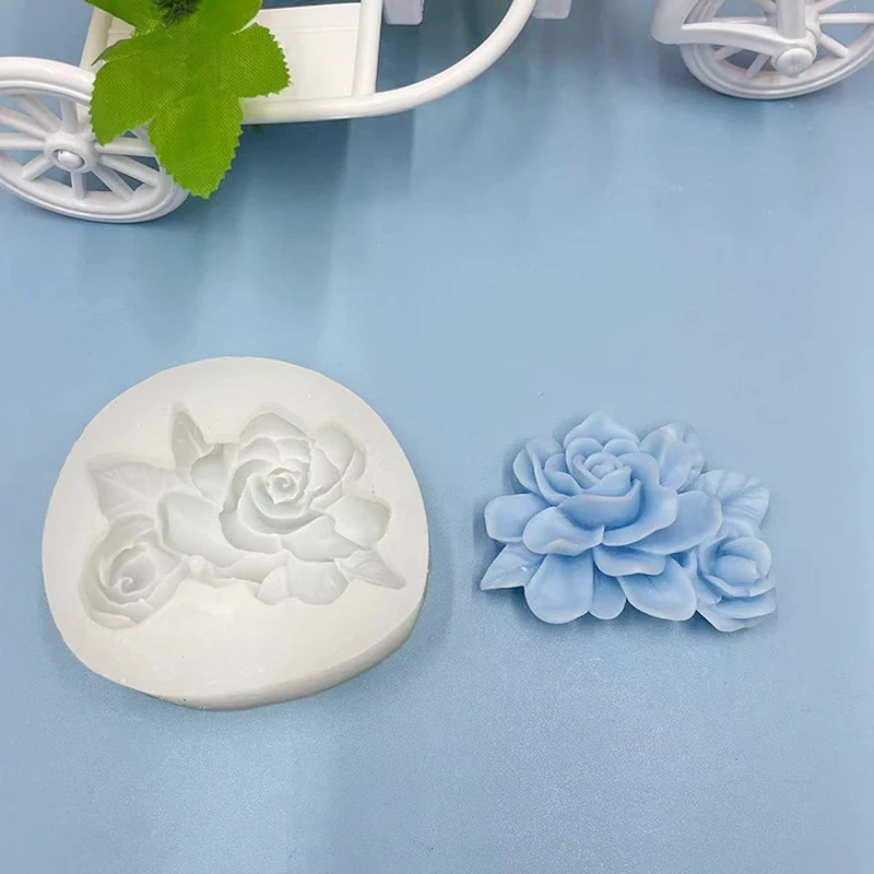 Lotus Gardenia Cake Decorations Silicone Mold DIY Kitchen Baking Handmade Soap Mold Aromatherapy Gypsum Cake Chocolate Mold