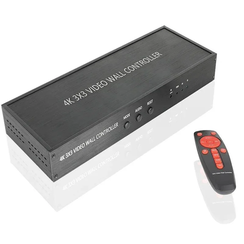 4K 3x3 وحدة تحكم جدار الفيديو حتى 9 TV Splicer HDMI معالج جدار الفيديو 3x2 2x2 1x3 2x3 4x2 2x4 TV Splicing Box 180 °   تدوير #3