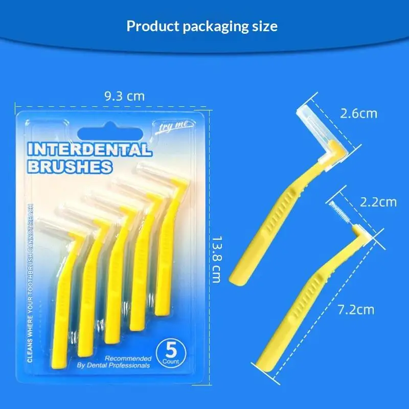 2 5Pcs Portable L Shaped Interdental Brushes Soft Bristle Teeth Floss Cleaner Effectively Removes Debris Ideal Daily Oral Care