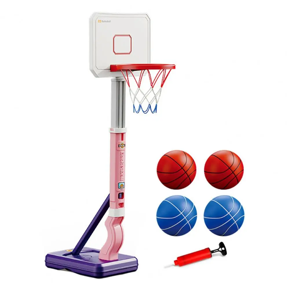 Conjunto de cesta de basquete para piscina, altura ajustável, conjunto de cesta de basquete com 4 bolas, inflador, kit de jogo interno e externo para meninos e meninas