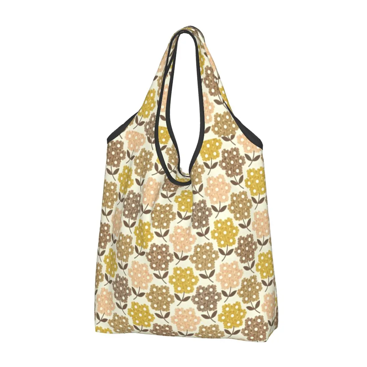 Orla Kiely Floral Grocery Shopping Bag Funny Shopper Shoulder Tote Bags Big Capacity Portable Scandinavian Flowers Handbag