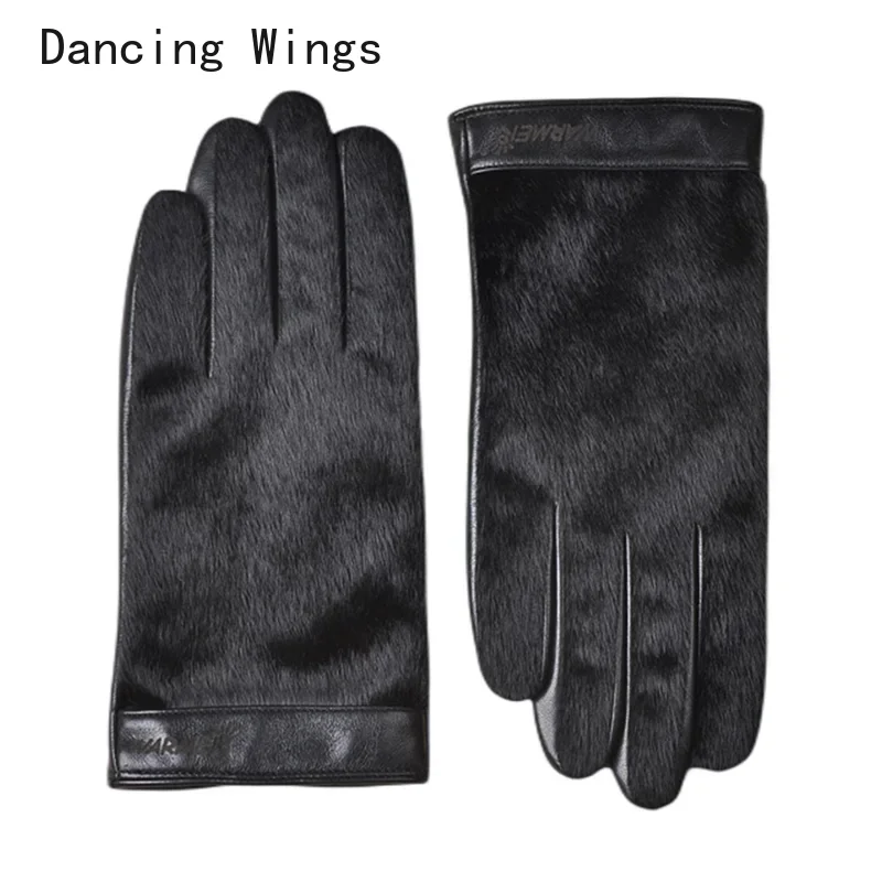 

Man's Real Leather Gloves Male Business Sheepskin Gloves Autumn Winter Velvet Lined Thicken Warm Faux Fur Leather Gloves