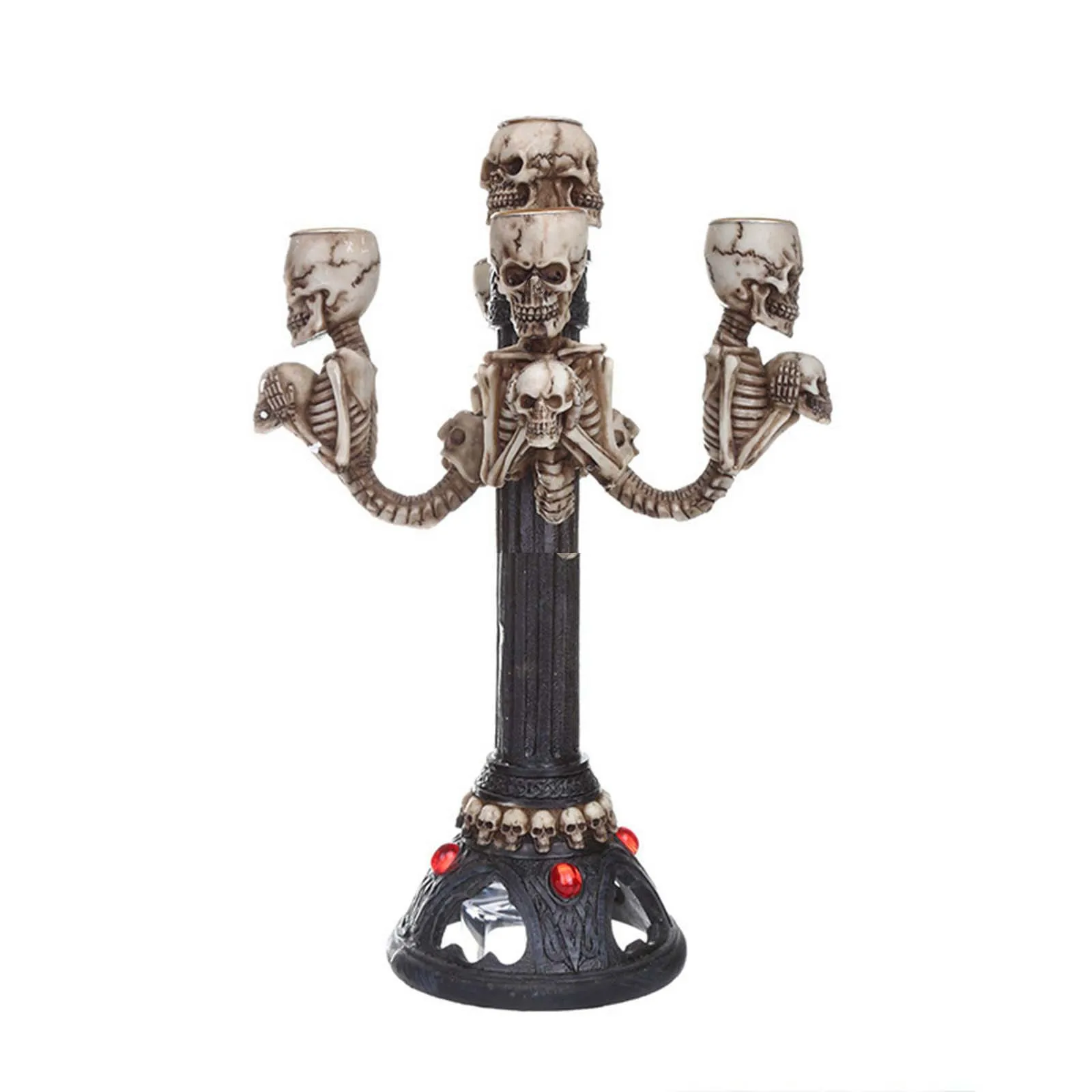 Decoration Holder Skull Party Halloween Frighteing Ornaments Resin Candles Candle Skull Personality Creative Punk Halloween