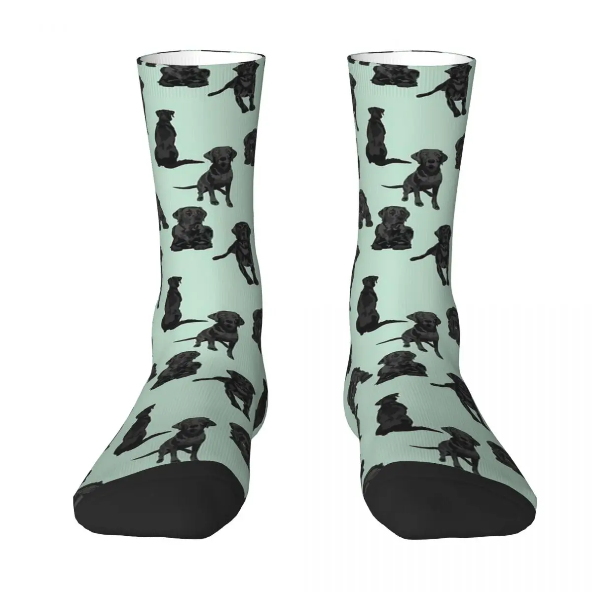 Black Labrador Retriever Dog Socks Pet Animal Funny Stockings Autumn Anti Skid Adults Men Socks Medium Soft Skateboard Socks