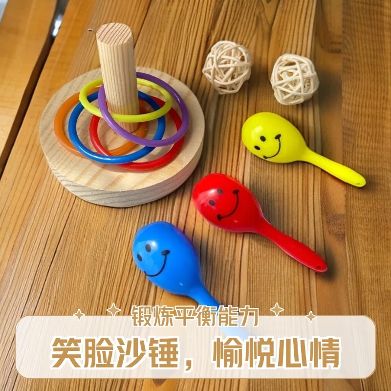 Puzzle Stress Relief Toy Ball Boredom Buster Self Entertainment Small Sand Hammer Ring Toss Training Venting Tool for Pet Birds