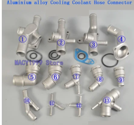 Aluminium alloy Cooling Coolant Hose Connector Supercharger Pipe fit For Golf MK4 Bettle A3 S3 TT Seat Leon