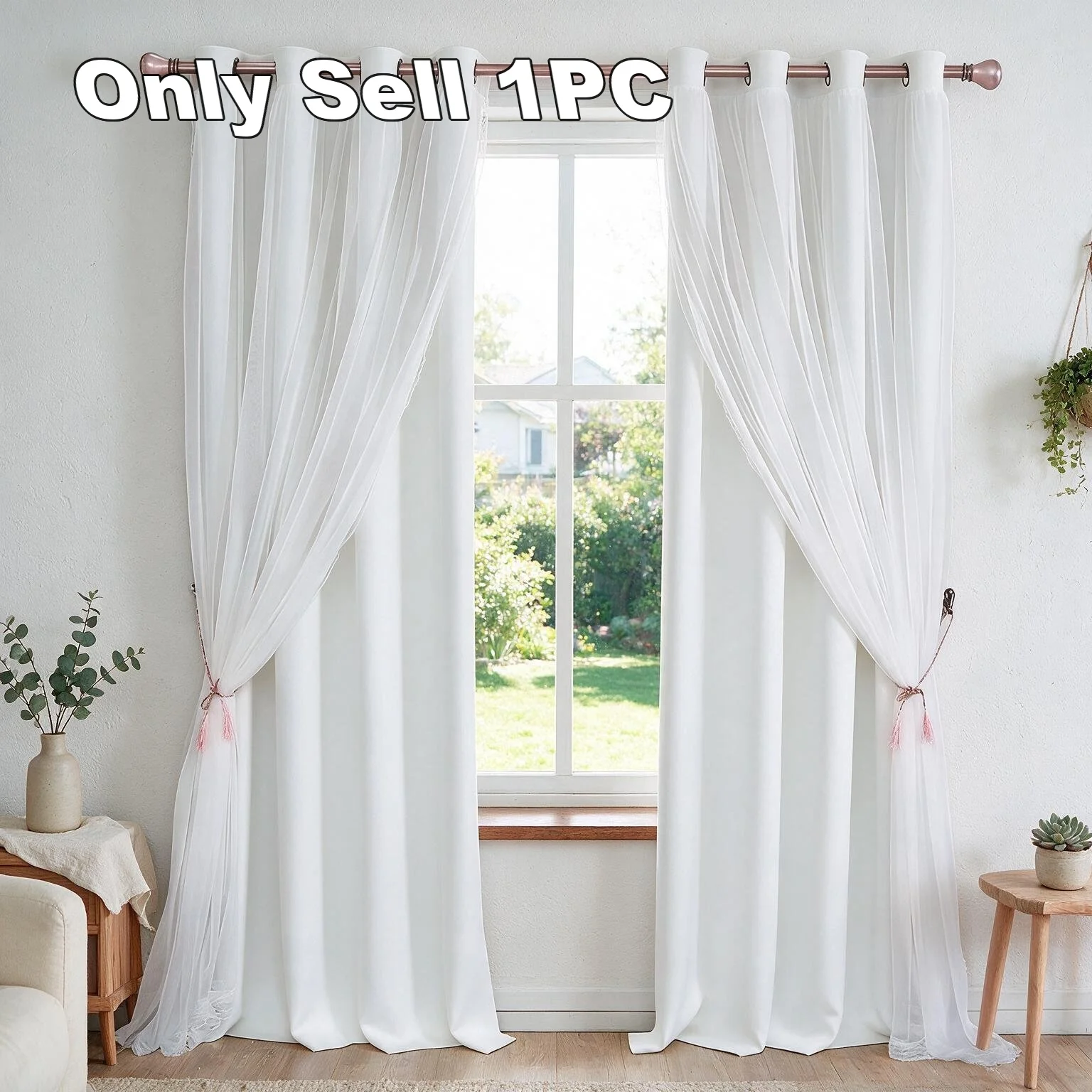 French Medieval Linen Grainy Cream Living Room Bedroom Floating Window Sunshade Blue And White Striped Gauze Curtain