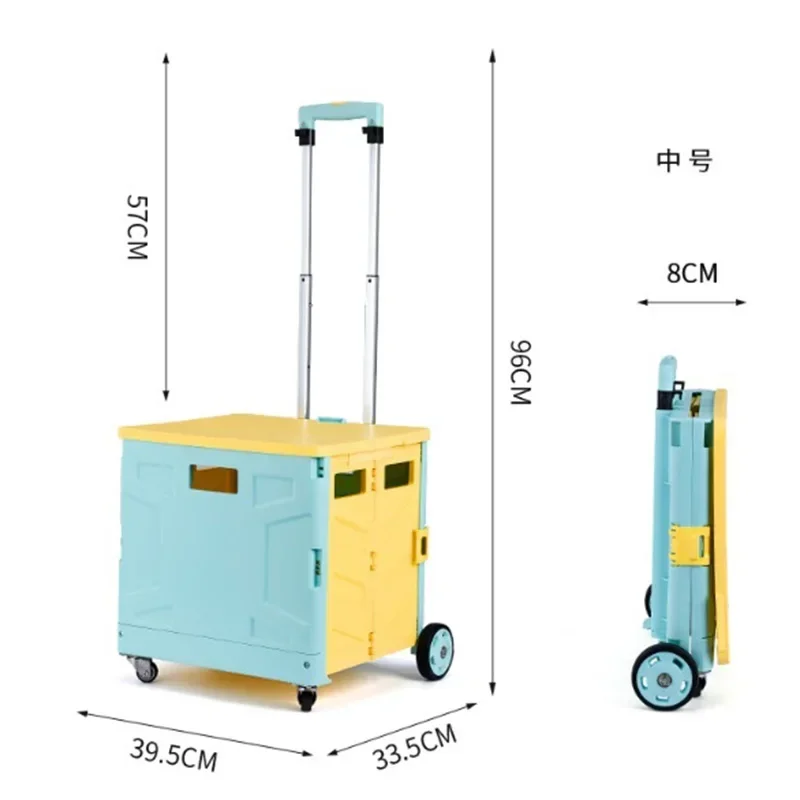 Pequeno Tesco Design Dobrável Supermercado Loja Dobrável Bagagem Shopping Trolley Bolsa com Rodízio de Roda