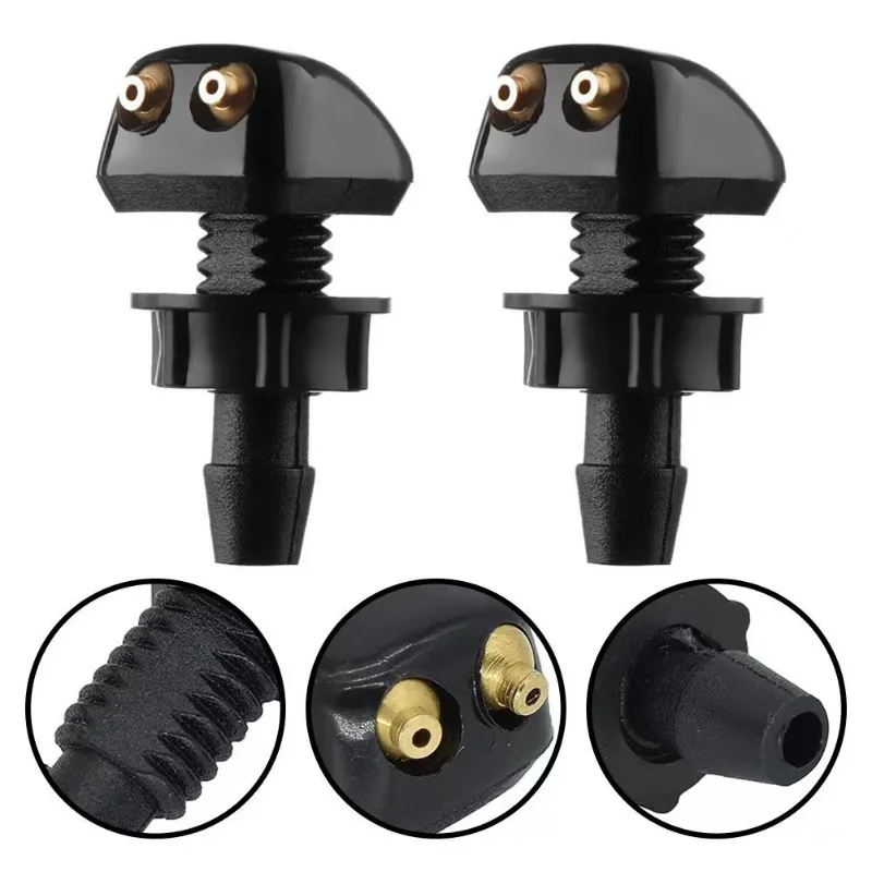 Car Dual Holes Windshield Washer Car Windshield Wiper Washer Spray Nozzle Fits Most Car Models Nozzle Wiper Water Spray Jet