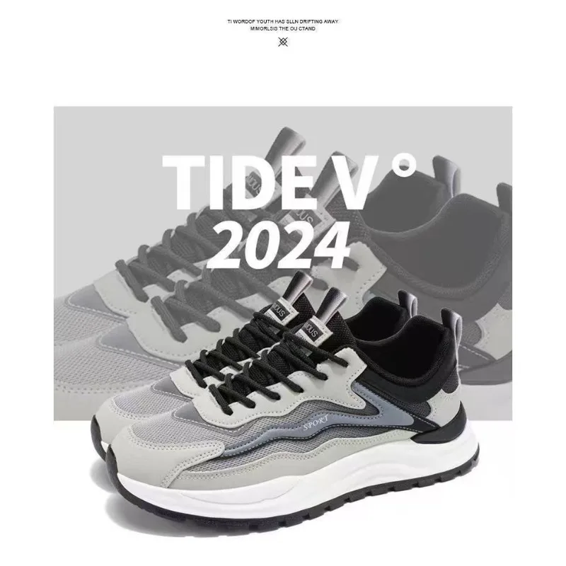 Summer Breathable Mesh Sports Shoes For Men 2026 Thick Platform All Mat Teen Daily Footwear