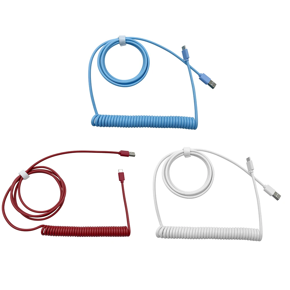 Mechanical Keyboard Coiled Cable Wire Type C USB Port Aviator Coiling Cable Desktop Computer Aviation Connector Data Cord Max 3M image 6