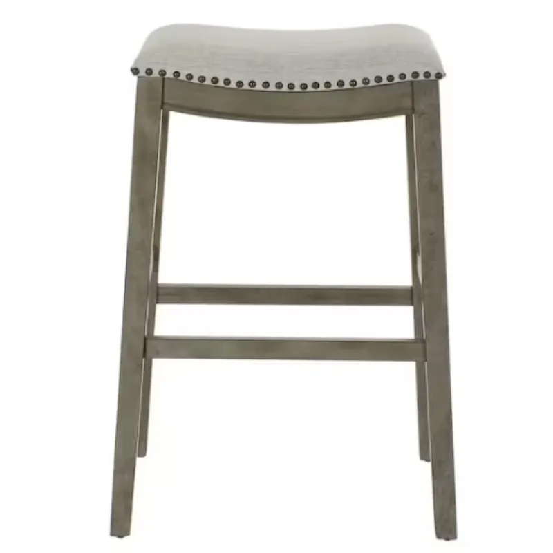 

Saddle Stool Fabric and Antique Grey Base (2-Pack),Simple fashion, durable,suitable for bars, living room, bedroom