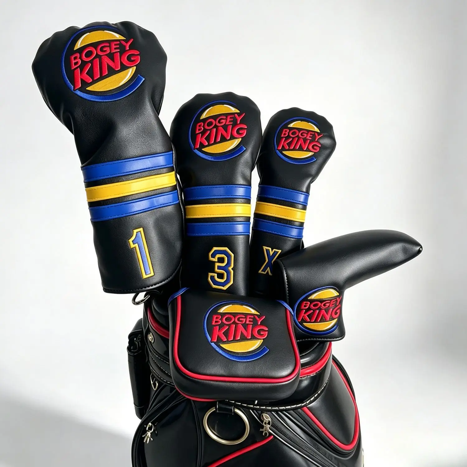 Funny Bogey King Golf Headcover Covers , Golf Mallet Blade Putter Cover Blade Putter Cover Putter Headcover For Golf Lovers